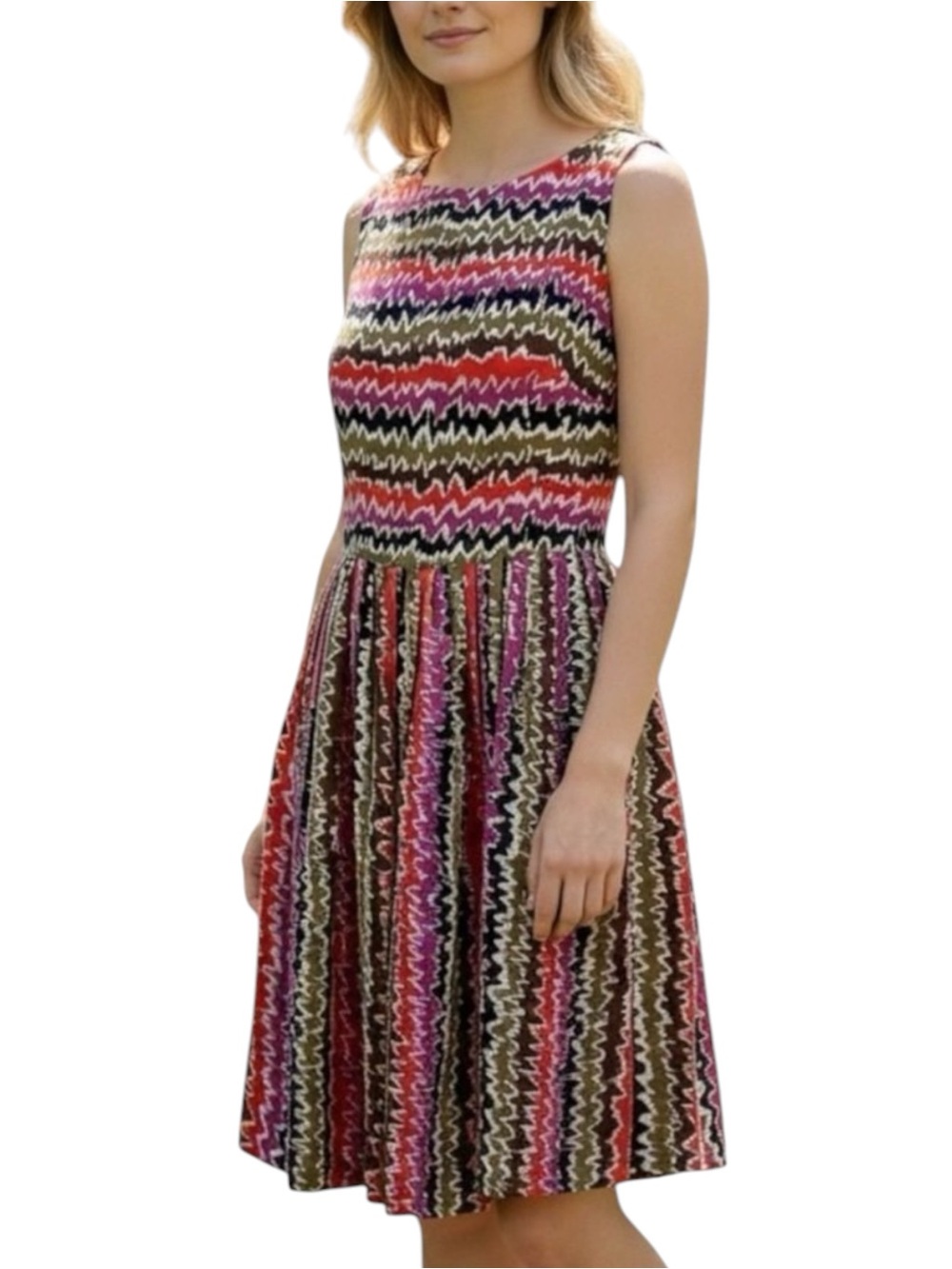 Trina Turk Pink Orange Pure Silk Sleeveless EuroGirl Feminine Dress NWOT Size 8